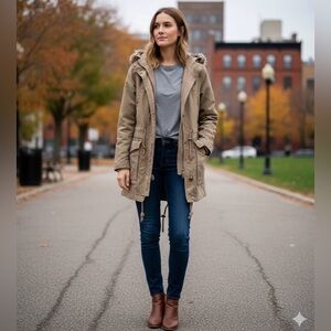 GAP Women's Utility Jacket in Tan heavy very warm